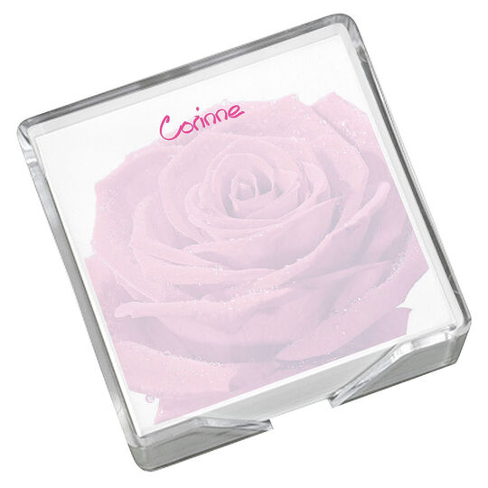 Rose Memo Square with Holder